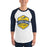 Man wearing Cypress Ranch High School Mustangs Unisex 3/4 sleeve Raglan T-shirt 209