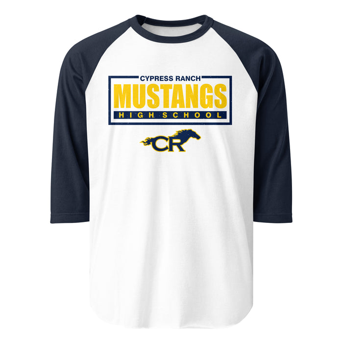 Cypress Ranch High School Mustangs Unisex 3/4 sleeve Raglan T-shirt 049