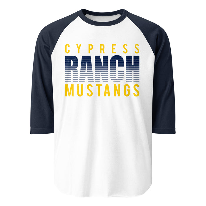 Cypress Ranch High School Mustangs Unisex 3/4 sleeve Raglan T-shirt 024