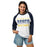 Woman wearing Cypress Ranch High School Mustangs Unisex 3/4 sleeve Raglan T-shirt 024