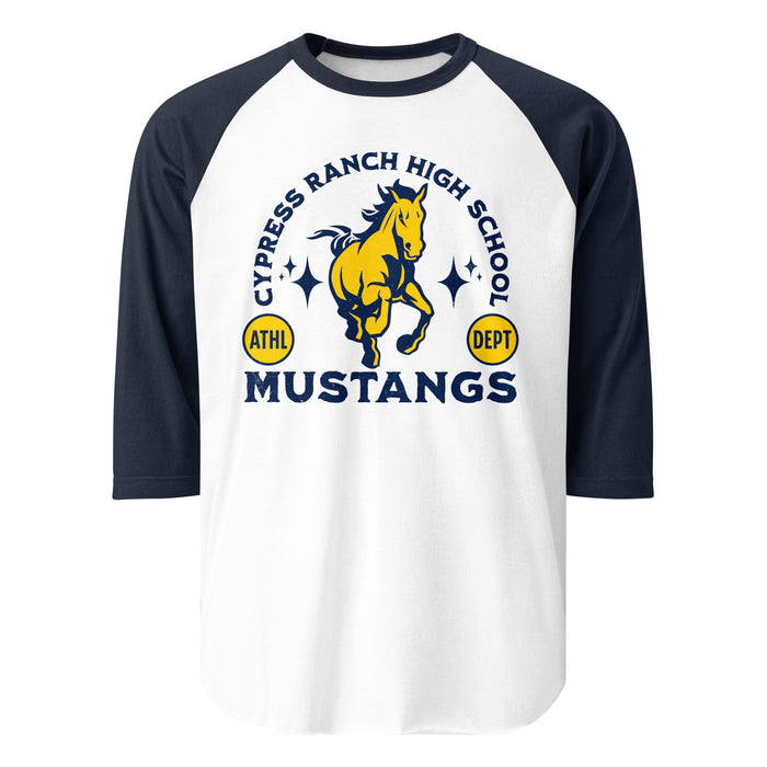 Cypress Ranch High School Mustangs Unisex 3/4 sleeve Raglan T-shirt 208