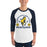 Man wearing Cypress Ranch High School Mustangs Unisex 3/4 sleeve Raglan T-shirt 208