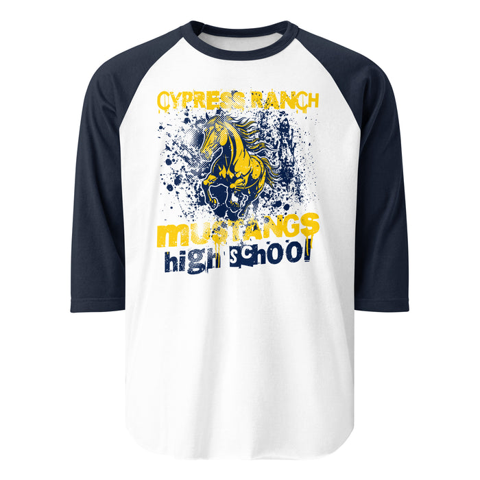 Cypress Ranch High School Mustangs Unisex 3/4 sleeve Raglan T-shirt 205