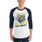 Man wearing Cypress Ranch High School Mustangs Unisex 3/4 sleeve Raglan T-shirt 205