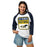 Woman wearing Cypress Ranch High School Mustangs Unisex 3/4 sleeve Raglan T-shirt 001