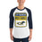 Man wearing Cypress Ranch High School Mustangs Unisex 3/4 sleeve Raglan T-shirt 001