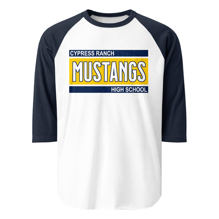 Cypress Ranch High School Mustangs Unisex 3/4 sleeve Raglan T-shirt 098