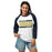 Woman wearing Cypress Ranch High School Mustangs Unisex 3/4 sleeve Raglan T-shirt 098