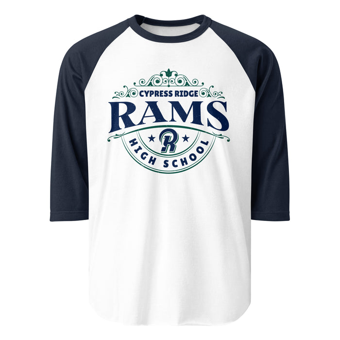 Cypress Ridge High School Rams Unisex 3/4 sleeve Raglan T-shirt 211