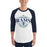 Man wearing Cypress Ridge High School Rams Unisex 3/4 sleeve Raglan T-shirt 211