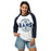 Woman wearing Cypress Ridge High School Rams Unisex 3/4 sleeve Raglan T-shirt 218