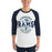Man wearing Cypress Ridge High School Rams Unisex 3/4 sleeve Raglan T-shirt 218