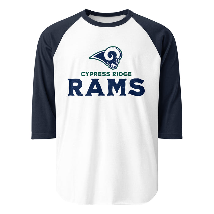 Cypress Ridge High School Rams Unisex 3/4 sleeve Raglan T-shirt 233