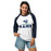 WOman wearing Cypress Ridge High School Rams Unisex 3/4 sleeve Raglan T-shirt 233