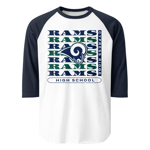 Cypress Ridge High School Rams Unisex 3/4 sleeve Raglan T-shirt 235