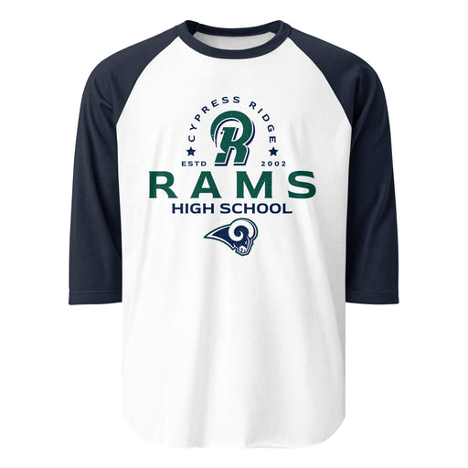 Cypress Ridge High School Rams Unisex 3/4 sleeve Raglan T-shirt 222