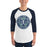Man wearing Cypress Ridge High School Rams Unisex 3/4 sleeve Raglan T-shirt 224