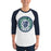 Man wearing Cypress Ridge High School Rams Unisex 3/4 sleeve Raglan T-shirt 220