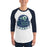 Man wearing Cypress Ridge High School Rams Unisex 3/4 sleeve Raglan T-shirt 219