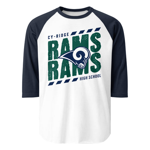 Cypress Ridge High School Rams Unisex 3/4 sleeve Raglan T-shirt 223