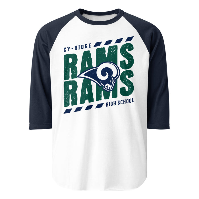 Cypress Ridge High School Rams Unisex 3/4 sleeve Raglan T-shirt 223