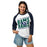 Woman wearing Cypress Ridge High School Rams Unisex 3/4 sleeve Raglan T-shirt 223