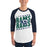 Man wearing Cypress Ridge High School Rams Unisex 3/4 sleeve Raglan T-shirt 223
