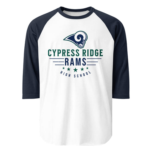 Cypress Ridge High School Rams Unisex 3/4 sleeve Raglan T-shirt 217