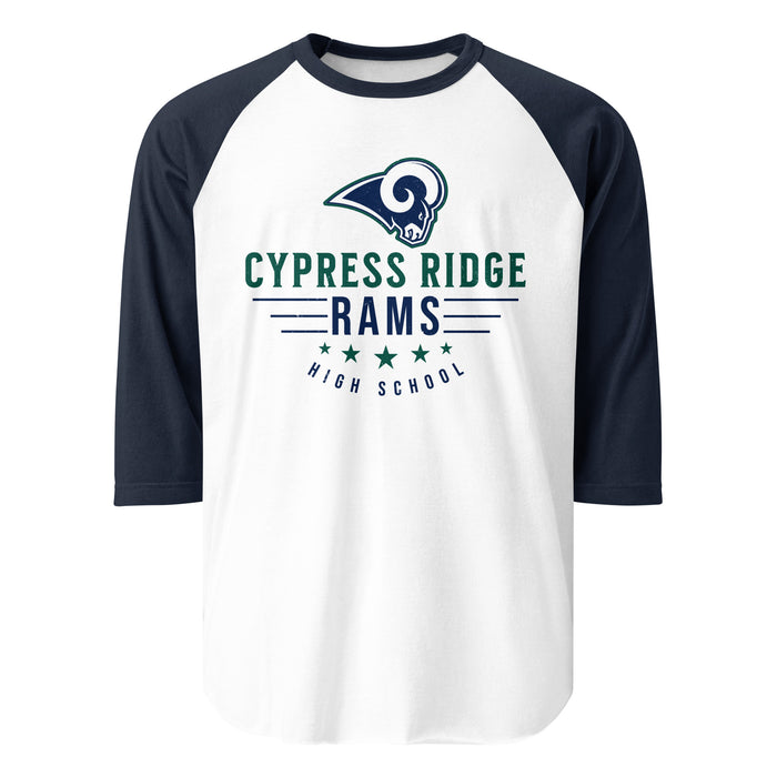 Cypress Ridge High School Rams Unisex 3/4 sleeve Raglan T-shirt 217