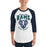 Man wearing Cypress Ridge High School Rams Unisex 3/4 sleeve Raglan T-shirt 213