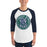 Man wearing Cypress Ridge High School Rams Unisex 3/4 sleeve Raglan T-shirt 215