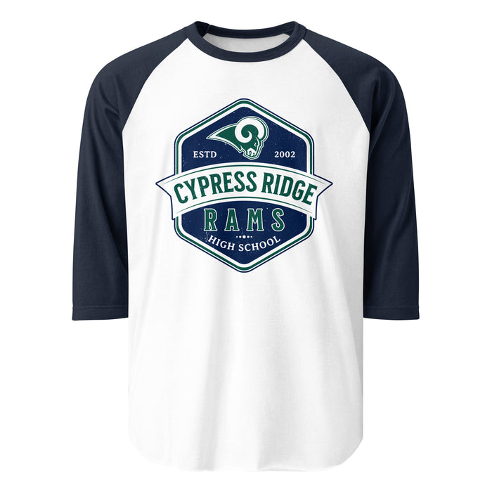 Cypress Ridge High School Rams Unisex 3/4 sleeve Raglan T-shirt 209