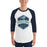 Man wearing Cypress Ridge High School Rams Unisex 3/4 sleeve Raglan T-shirt 209