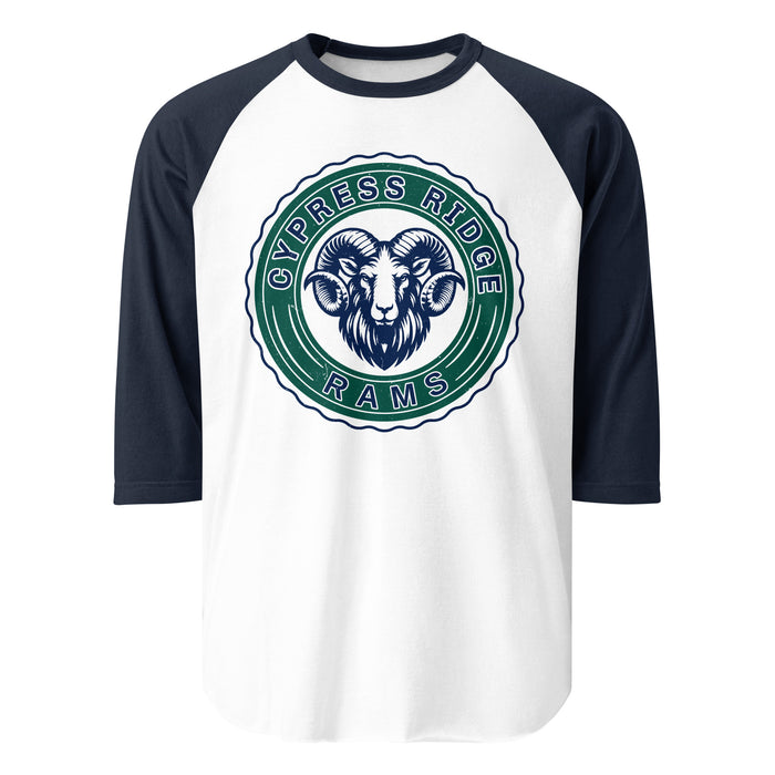 Cypress Ridge High School Rams Unisex 3/4 sleeve Raglan T-shirt 216