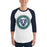 Man wearing Cypress Ridge High School Rams Unisex 3/4 sleeve Raglan T-shirt 216