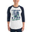 Man wearing Cypress Ridge High School Rams Unisex 3/4 sleeve Raglan T-shirt 205
