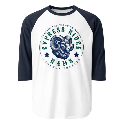 Cypress Ridge High School Rams Unisex 3/4 sleeve Raglan T-shirt 214