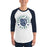Man wearing Cypress Ridge High School Rams Unisex 3/4 sleeve Raglan T-shirt 214