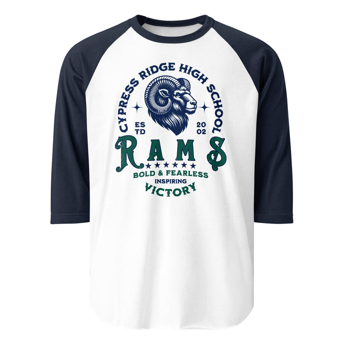 Cypress Ridge High School Rams Unisex 3/4 sleeve Raglan T-shirt 206