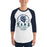 Man wearing Cypress Ridge High School Rams Unisex 3/4 sleeve Raglan T-shirt 206