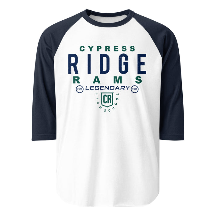 Cypress Ridge High School Rams Unisex 3/4 sleeve Raglan T-shirt 003