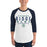 Man wearing Cypress Ridge High School Rams Unisex 3/4 sleeve Raglan T-shirt 003