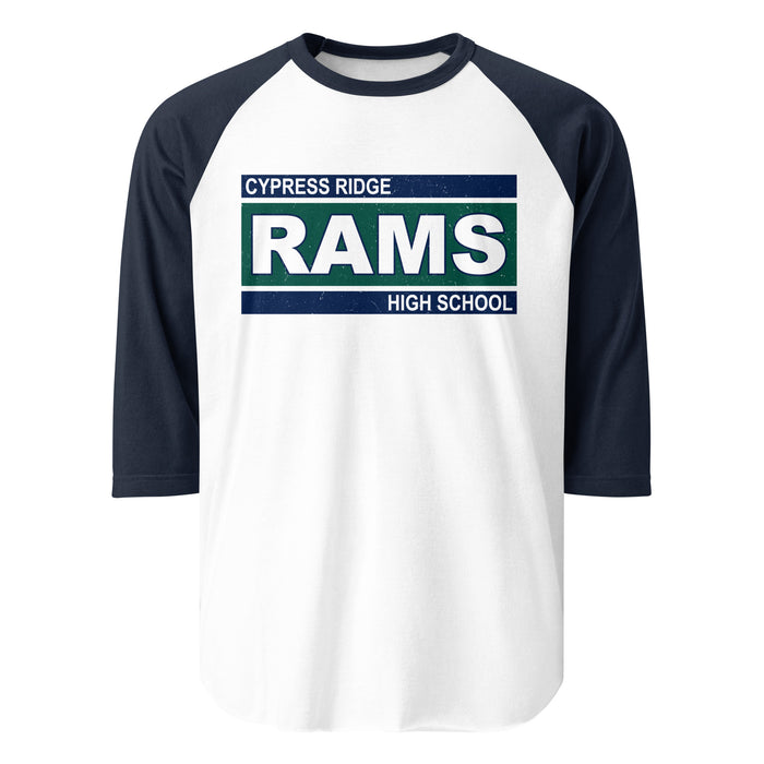 Cypress Ridge High School Rams Unisex 3/4 sleeve Raglan T-shirt 098