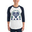 Man wearing Cypress Ridge High School Rams Unisex 3/4 sleeve Raglan T-shirt 208