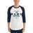 Man wearing Cypress Ridge High School Rams Unisex 3/4 sleeve Raglan T-shirt 044