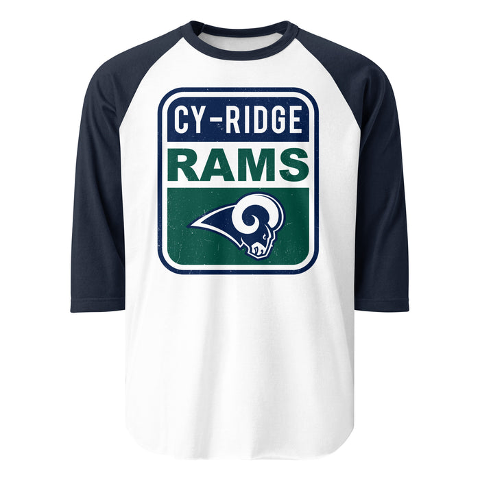 Cypress Ridge High School Rams Unisex 3/4 sleeve Raglan T-shirt 001