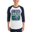 Man wearing Cypress Ridge High School Rams Unisex 3/4 sleeve Raglan T-shirt 001