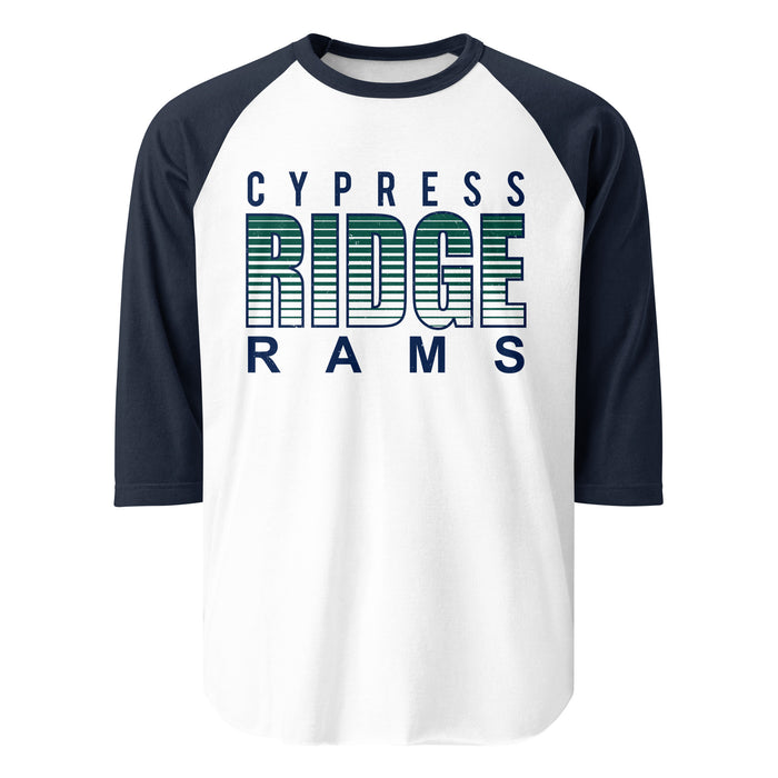Cypress Ridge High School Rams Unisex 3/4 sleeve Raglan T-shirt 024