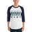 Man wearing Cypress Ridge High School Rams Unisex 3/4 sleeve Raglan T-shirt 024
