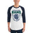 Man wearing Cypress Ridge High School Rams Unisex 3/4 sleeve Raglan T-shirt 204